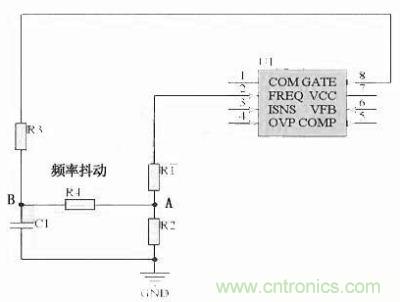 對于采用單顆鏡像電阻設(shè)定頻率，比如IR1150