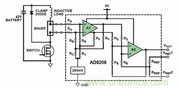 圖4 AD8206內(nèi)部結(jié)構(gòu)示意圖