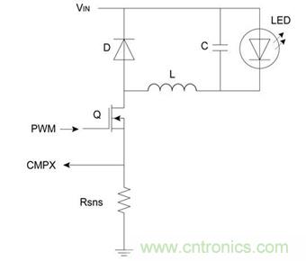 驅(qū)動(dòng)單顆LED或LED燈串的降壓技術(shù)。