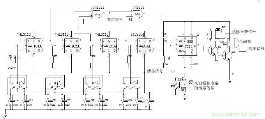 鍵盤輸入、密碼修改、密碼檢測(cè)、開鎖、執(zhí)行電路