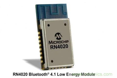 Microchip公司的RN4020模塊集成了包括天線在內(nèi)完整的低功耗藍牙射頻電路。RN4020采用密封的10mm x17mm x 2mm封裝，內(nèi)置有板載陶瓷天線、2.4GHz的低功耗藍牙收發(fā)器、帶完整的嵌入式低功耗藍牙協(xié)議棧的微控制器以及UART和USB接口。