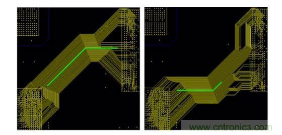 這是一個使用已打包布線樣式的示例。布線的方向由設(shè)計師的草圖來決定。