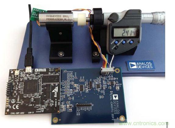 EVAL-CN0371-SDPZ電路板連接EVAL-SDP-CB1Z SDP-B板和LVDT（核心連接精密應變計接頭）