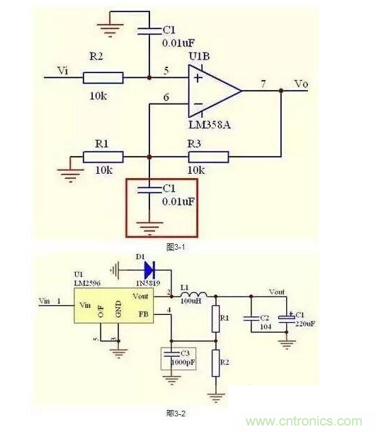2、不要在運放輸出直接并接電容