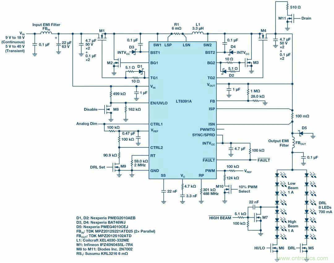 一顆芯驅(qū)動整個(gè)車前燈組，這個(gè)控制器是怎么做到滴？