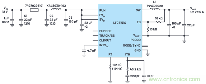 使用高效率、高頻率、低EMI DC/DC轉(zhuǎn)換器降低對陶瓷電容的電源要求