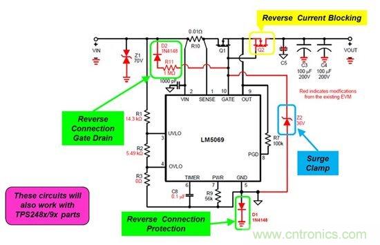針對反向連接、浪涌鉗位以及反向電流保護進行防御