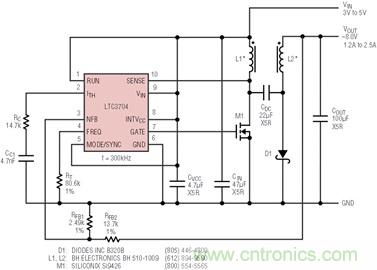 具有負反饋引腳和用于負輸出電源的高性能、單端控制器IC