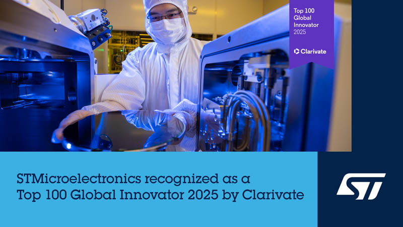 意法半導(dǎo)體被評(píng)為2025年全球百?gòu)?qiáng)創(chuàng)新機(jī)構(gòu)，已連續(xù)七年獲此殊榮