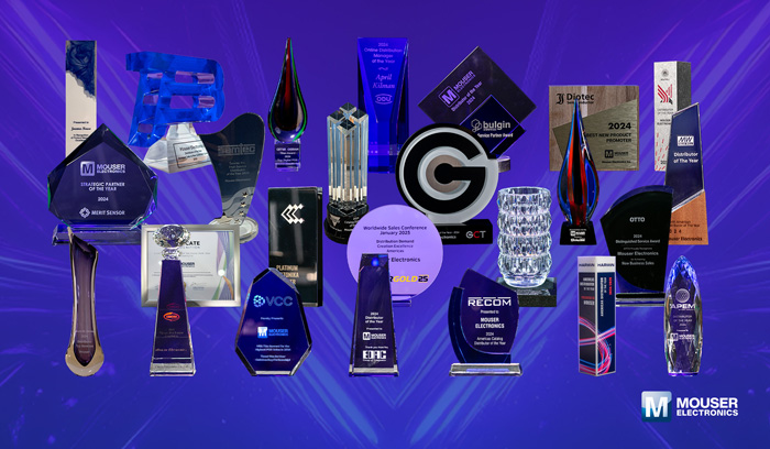 再創(chuàng)佳績！貿澤電子2024年狂攬全球制造商25+項頂尖代理大獎