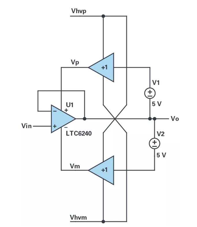 能否讓低壓放大器自舉來獲得高壓緩沖器？