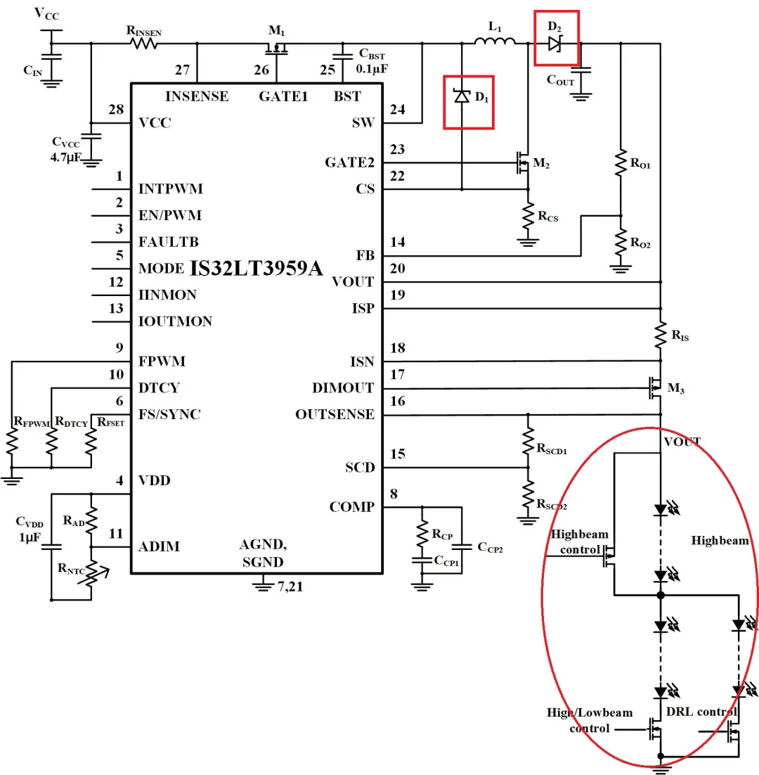 如何解決單芯片驅(qū)動HB/LB/DRL,LED負載切換電流過沖？