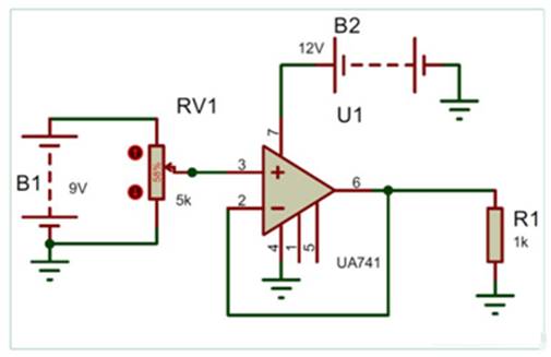 如何使用運(yùn)算放大器LM741構(gòu)建一個(gè)電壓跟隨器 如何使用運(yùn)算放大器LM741構(gòu)建一個(gè)電壓跟隨器